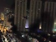 Toàn cảnh vụ cháy ở khu đô thị Xa La nhìn từ trên cao. (Ảnh: CTV/Vietnam+)