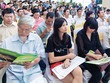 Đợt mở bán sản phẩm đất nền Dự án Him Lam Phú Đông thu hút hàng trăm khách hàng tham dự. Ảnh: Tăng Triển