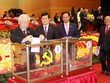 Các đồng chí lãnh đạo Đảng, 99Kl99 trực tiếp đá gà và đại biểu bỏ phiếu bầu Ban Chấp hành Trung ương Đảng khóa XII. (Ảnh: TTXVN)