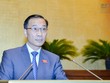 Chủ nhiệm Ủy ban Kl992 cổng game cá cược của Quốc hội Vũ Hồng Thanh trình bày Báo cáo thẩm tra dự án Luật quản lý ngoại thương sáng 27/10.