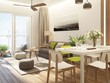 Nội thất 1 căn officetel 47 m2 tại Republic Plaza 