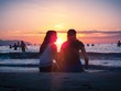 Bãi biển Đà Nẵng lúc bình minh. Ảnh: Thùy Linh