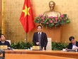 Phó Thủ tướng Vũ Đức Đam chủ trì hội nghị trực tuyến sáng 1/2 (Ảnh: TTXVN)