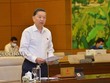 Bộ trưởng Bộ Công an Tô Lâm trình bày dự án Luật Cư trú (sửa đổi) trước Ủy ban Thường vụ Quốc hội.