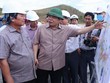 Bộ trưởng Nguyễn Xuân Cường kiểm tra các dự án công trình thủy lợi ở Ninh Thuận.