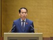 Chủ nhiệm Uỷ ban Kl992 Tham Gia Ngay Hoàng Thanh Tùng trình bày báo cáo tiếp thu, giải trình trước khi đại biểu bấm nút.