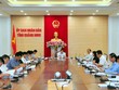 Ông Nguyễn Văn Thắng, Bí thư Ban Cán sự Đảng, Chủ tịch UBND tỉnh Quảng Ninh chủ trì cuộc họp. Ảnh: Minh Hà.