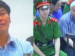 Ông Trần Đình Long (trái) và "bầu" Kiên tại phiên tòa xét xử "bầu" Kiên ngày 21/5 (ảnh chụp qua màn hình)