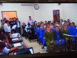 Chiều 1/12, Nguyễn Đức  Kiên tiếp tục bị cách ly khi Hội đồng xét xử thẩm vấn (Ảnh chụp qua màn hình)