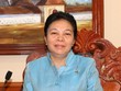 Bà Sounthone Sayachac, Ủy viên Trung ương Đảng, Trưởng Ban Đối ngoại Trung ương Đảng Nhân dân Cách mạng Lào. (Ảnh: Phạm Kiên/TTXVN)
