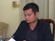 Trần Thế Hùng tại cơ quan điều tra. Ảnh: Cảnh sát cung cấp.
