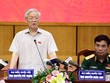 Tổng bí thư Nguyễn Phú Trọng phát biểu tại cuộc tiếp xúc cử tri. Ảnh: Giang Huy