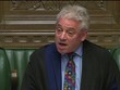 Chủ tịch Hạ viện Anh John Bercow, người luôn đeo những chiếc cà vạt hết sức màu sắc. Ảnh: BBC/Chụp từ màn hình. 