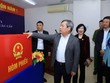 Chủ tịch UBND TP Vũ Đại Thắng, Trưởng Đoàn công tác số 2 kiểm tra công tác chuẩn bị bầu cử.