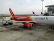 Chiếc máy bay Airbus đầu tiên trong hợp đồng mua 100 chiếc máy bay của Vietjet (ảnh chụp tại sân bay Airbus)