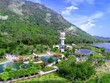Toàn cảnh nắng mai ở Khu du lịch Điện mặt trời An Hảo.