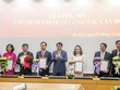 Quang cảnh lễ công bố các quyết định về công tác cán bộ của Hà Nội. Ảnh: Hà Nội mới