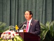Ủy viên Trung ương Đảng, Bí thư Thành ủy, Chủ tịch HĐND TP Hải Phòng Lê Văn Thành. Ảnh ĐBND