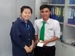 Tài xế taxi và nữ hành khách. Ảnh: Tin Tin.