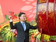 Ông Võ Văn Thưởng đánh trống khai hội báo toàn quốc 2018 (Ảnh: Toàn Vũ)