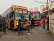 Phương tiện vận tải hành khách tại bến xe Giáp Bát. (Ảnh: Việt Hùng/Vietnam+)