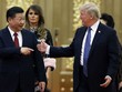 Chủ tịch Trung Quốc Tập Cận Bình đón tiếp Tổng thống Mỹ Donald Trump tại Đại lễ đường Nhân dân Trung Quốc ngày 9/11/2017.