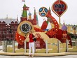 Đồng hồ đếm ngược đến World Cup tại Moskva (Nga). Ảnh: AFP.