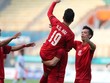 Cầu thủ Olympic Việt Nam ăn mừng bàn thắng ở trận ra quân ASIAD 2018. Ảnh: Đức Đồng.
