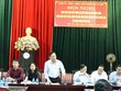 Bí thư Quận ủy Bắc Từ Liêm Trương Quang Thiều phát biểu tại hội nghị. (Ảnh: KTĐT).