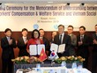 Tổng Giám đốc BHXH Việt Nam Nguyễn Thị Minh và ông Shim Kyung Woo - Chủ tịch KCOMWEL ký Bản ghi nhớ hợp tác.