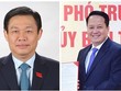 Trưởng Đoàn đại biểu Quốc hội khóa XIV thành phố Hà Nội Vương Đình Huệ (trái) và Phó Trưởng Ban Dân nguyện (thuộc Ủy ban Thường vụ Quốc hội) Hoàng Anh Công.