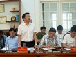 Chủ tịch Hội Doanh nhân trẻ Đà Nẵng, ông Hà Đức Hùng phát biểu tại cuộc họp.