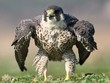 Bức hình chim ưng Peregrine tạo dáng như nhân vật Hulk trong các tác phẩm của Marvel. Ảnh: Caters News. 
