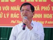 Bí thư Tỉnh ủy Quảng Ngãi Lê Viết Chữ tại buổi đối thoại với người dân huyện Đức Phổ về vấn đề nhà máy xử lý rác vào tháng 9/2019.