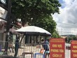 Khu vực phong tỏa trên phố Ngô Quyền (Hải Dương). (Ảnh: Mạnh Minh/TTXVN).