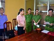 Đối tượng Nguyễn Thị Hà Phương bị khởi tố tội tham ô 99Kl.app cổng game giải trí. (Ảnh: TTXVN phát).