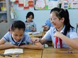 Học sinh trường Tiểu học Đinh Tiên Hoàng (quận 1, TP HCM) trong buổi đầu trở lại trường hồi tháng 5, sau ba tháng nghỉ phòng chống Covid-19.