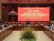 Bí thư Thành ủy Hà Nội Vương Đình Huệ phát biểu tại hội nghị. Ảnh: TTXVN.