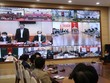 Bí thư Tỉnh ủy Quảng Ninh Nguyễn Xuân Ký chủ trì từ đầu cầu Hà Nội. (Ảnh: Văn Đức/TTXVN).