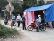 Chốt kiểm soát dịch tại Hải Dương. (Ảnh: Mạnh Minh/TTXVN).