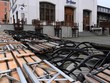 Một nhà hàng tại Munich (Đức) đóng cửa do lệnh phong tỏa. (Ảnh: AFP/TTXVN).