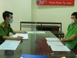 Đối tượng Trần Tấn Dương tại cơ quan công an thành phố Bắc Ninh.