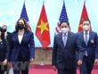 Thủ tướng Phạm Minh Chính và Phó Tổng thống Hoa Kỳ Kamala Harris. (Ảnh: Dương Giang/TTXVN).