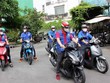 Các thành viên đội Shipper tình nguyện tại Thành phố Hồ Chí Minh. (Ảnh: Xuân Khu/TTXVN).