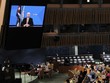 Chủ tịch Cuba Miguel Díaz-Canel trong đoạn video gửi tới kỳ họp Đại hội đồng Liên Hợp Quốc khóa 76. (Ảnh: AP).