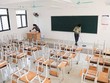 Trường THPT Trương Định, quận Hoàng Mai đã cơ bản hoàn tất công tác chuẩn bị để đón học sinh đi học trực tiếp theo kế hoạch. (Ảnh: Thanh Tùng/TTXVN).