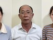 Các bị can lần lượt từ trái sang phải: Trần Đình Như Ý, Võ Hồng Cường, Nguyễn Thục Anh.