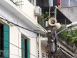 Một cụm loa trên phố Gia Ngư, phường Hàng Bạc. (Ảnh: Anh Tuấn/TTXVN).