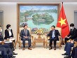 Phó Thủ tướng Thường trực Kl993 ưu đãi thưởng hấp dẫn Phạm Bình Minh tiếp ông Junichi Yamada. (Ảnh: Phạm Kiên/TTXVN).