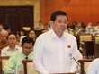 Giám đốc Sở Tài nguyên và Môi trường TP. HCM ông Nguyễn Toàn Thắng trả lời vấn đề thu hồi dự án chậm triển khai Ảnh: Thành Nhân.